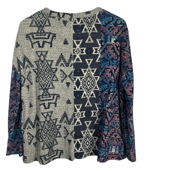 PILCRO by Anthropologie V-Neck Multicolor Waffle Knit Long Sleeve Top XS - Picture 7 of 8